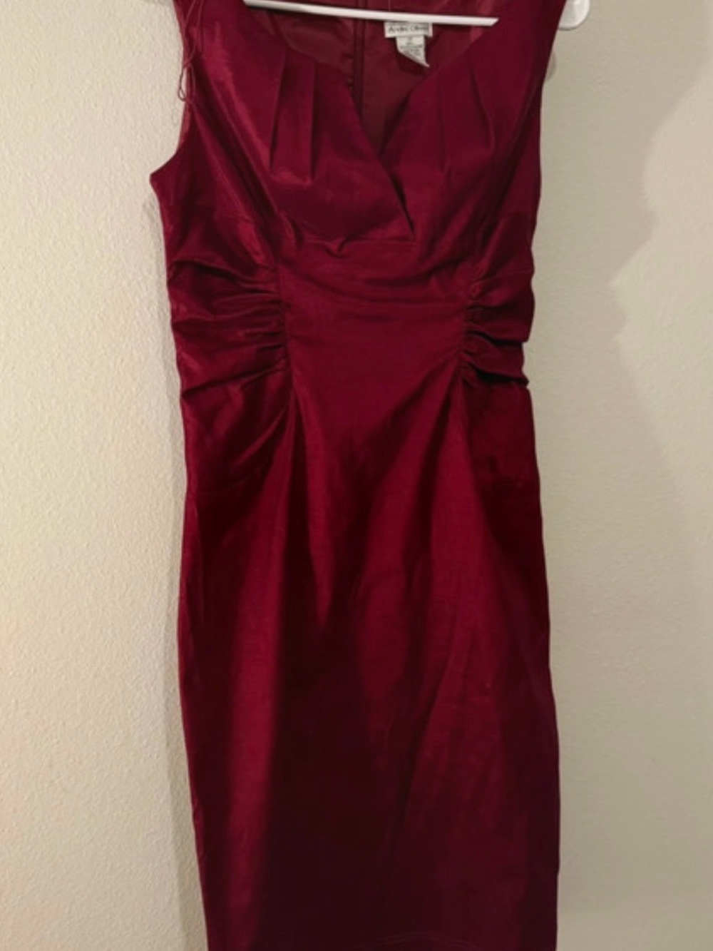 Andre Oliver Sleeveless Sheath Dress in Burgundy